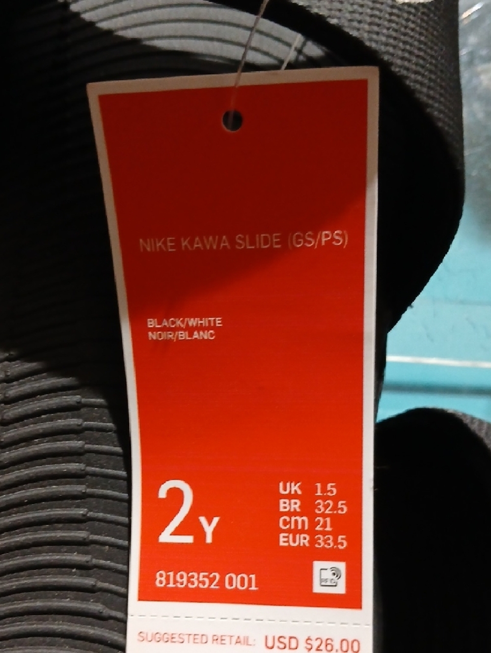 Nike Black Slides with White Swoosh - Picture 4 of 7